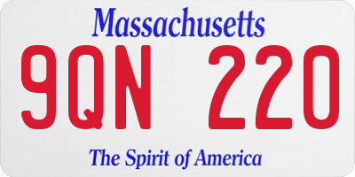 MA license plate 9QN220