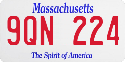 MA license plate 9QN224