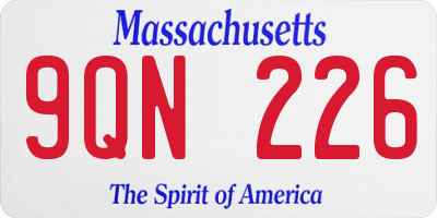 MA license plate 9QN226