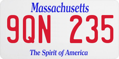 MA license plate 9QN235