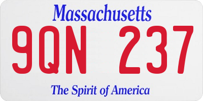 MA license plate 9QN237