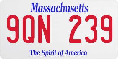 MA license plate 9QN239