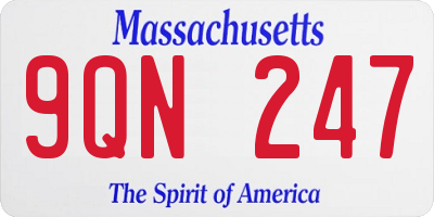 MA license plate 9QN247