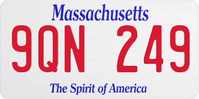 MA license plate 9QN249