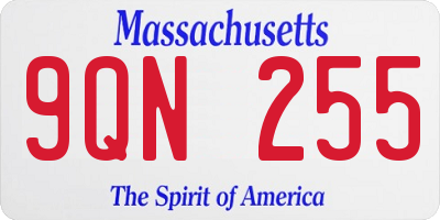 MA license plate 9QN255