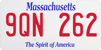 MA license plate 9QN262