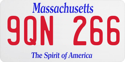 MA license plate 9QN266