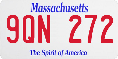 MA license plate 9QN272