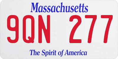 MA license plate 9QN277