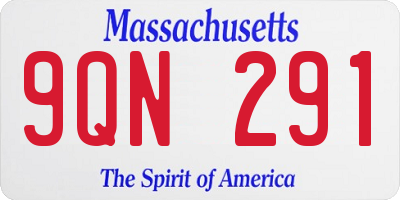 MA license plate 9QN291