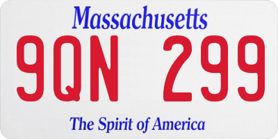 MA license plate 9QN299