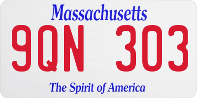 MA license plate 9QN303