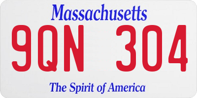 MA license plate 9QN304
