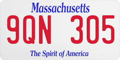 MA license plate 9QN305
