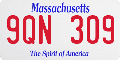 MA license plate 9QN309