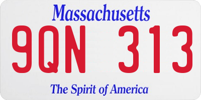 MA license plate 9QN313