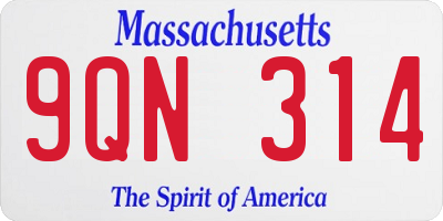 MA license plate 9QN314