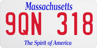 MA license plate 9QN318