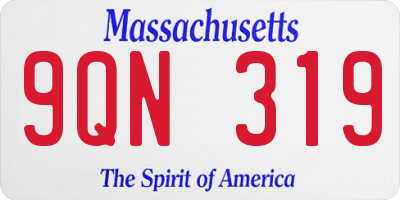 MA license plate 9QN319