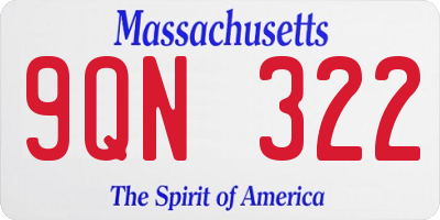 MA license plate 9QN322