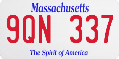 MA license plate 9QN337