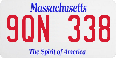 MA license plate 9QN338