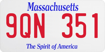 MA license plate 9QN351