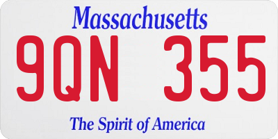 MA license plate 9QN355