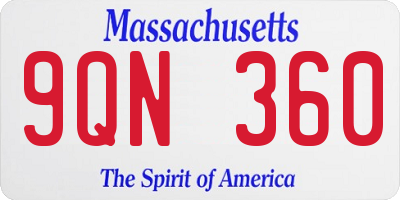MA license plate 9QN360