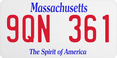 MA license plate 9QN361
