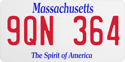 MA license plate 9QN364