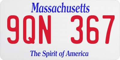 MA license plate 9QN367