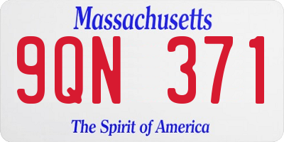 MA license plate 9QN371