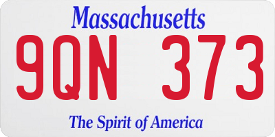MA license plate 9QN373