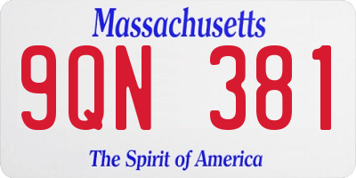 MA license plate 9QN381
