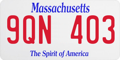 MA license plate 9QN403