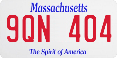 MA license plate 9QN404