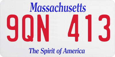 MA license plate 9QN413