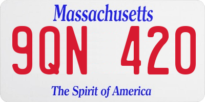 MA license plate 9QN420