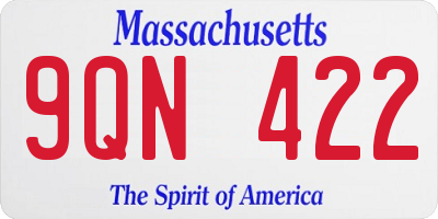 MA license plate 9QN422