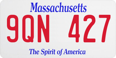 MA license plate 9QN427