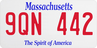 MA license plate 9QN442