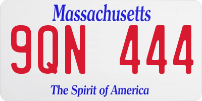 MA license plate 9QN444