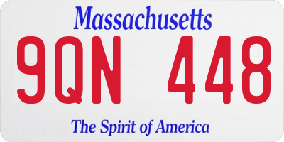MA license plate 9QN448