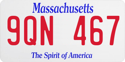 MA license plate 9QN467