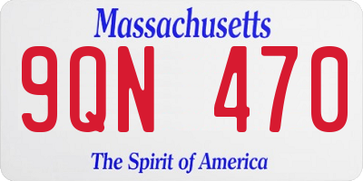 MA license plate 9QN470
