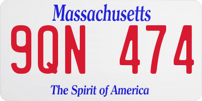 MA license plate 9QN474
