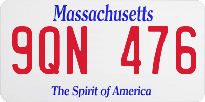 MA license plate 9QN476