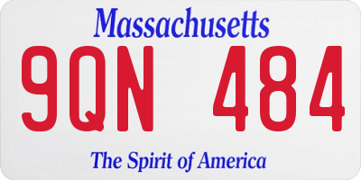 MA license plate 9QN484