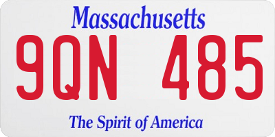 MA license plate 9QN485